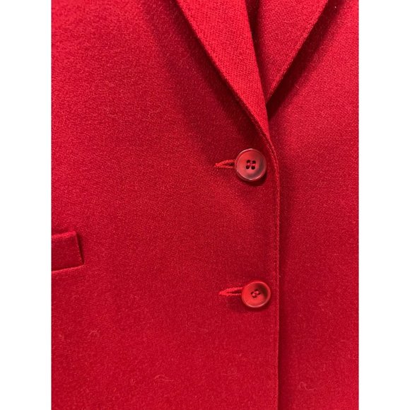 Koret Career Red Suit Merino Wool Jacket Skirt Professional Elegant Powerful in - Picture 2 of 16